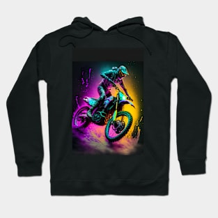 Cyber Future Dirt Bike With Neon Colors Hoodie